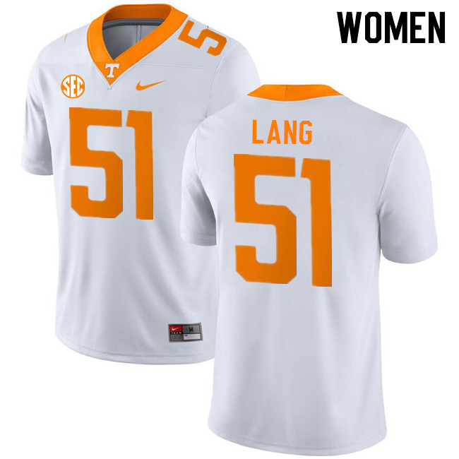 Women #51 Vysen Lang Tennessee Volunteers College Football Jerseys Stitched-White